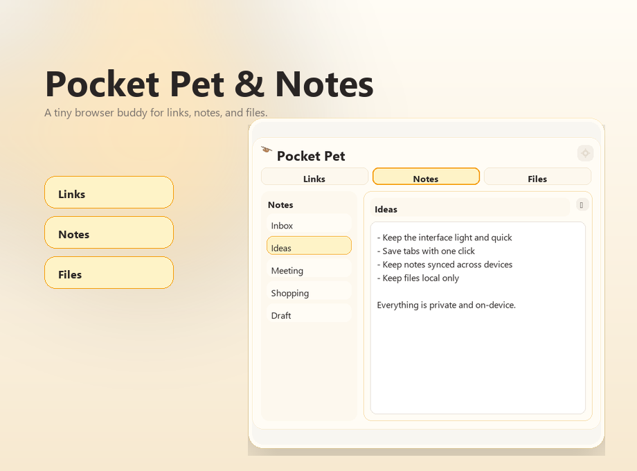 Pocket Pet · A browser companion that saves the web for you